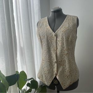 cream lace beaded vest